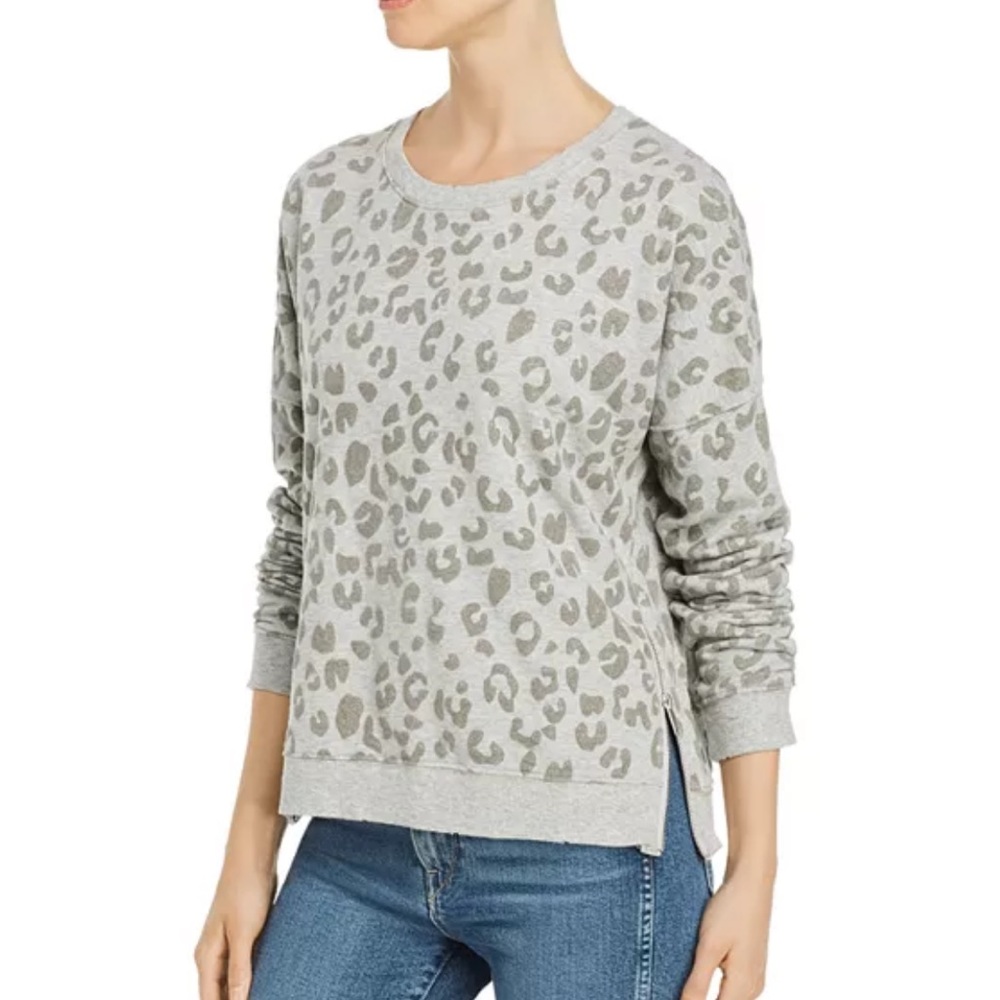Rails Marlo Flocked Leopard Print Maternity Sweatshirt